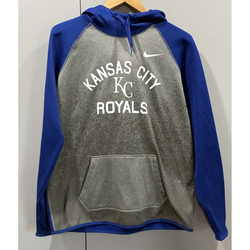 Nike Kansas City Royals Dri Fit Performance Hoodie Thumbhole Raglan MLB Womens L